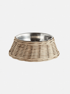 Gamelle pour animaux en rotin