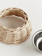 Gamelle pour animaux en rotin