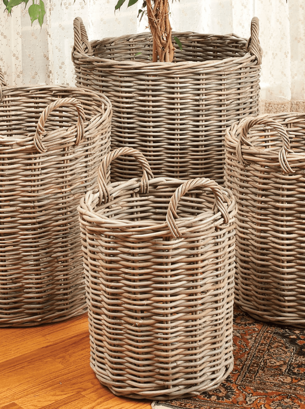 Paniers ronds en rotin | Lot de 4