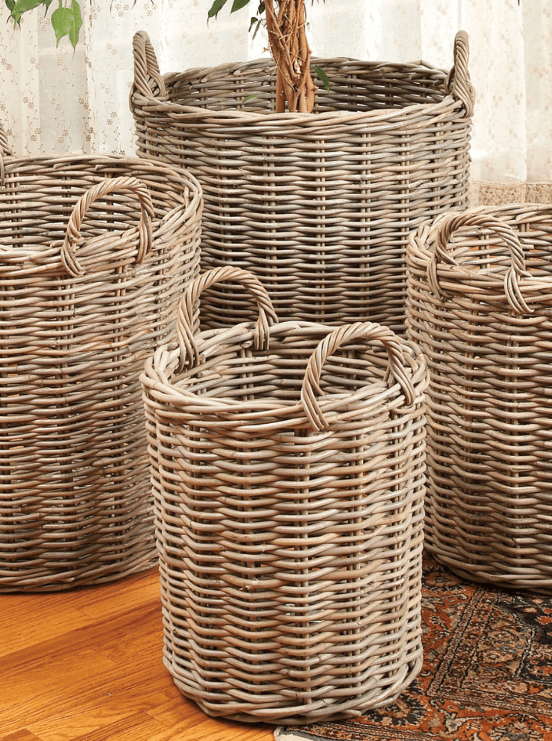 Paniers ronds en rotin | Lot de 4