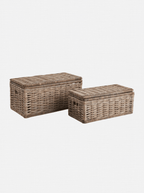 Coffres de rangement en rotin | Lot de 2