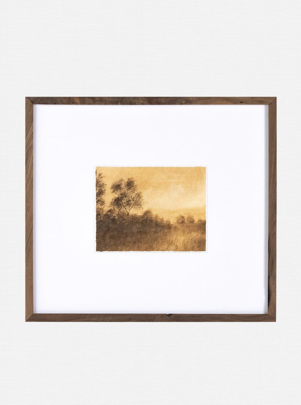 Savanna III Landscape Framed Wall Art In Walnut Frame With Bronze Accents Inspired By Texas Hill Country Impressionism