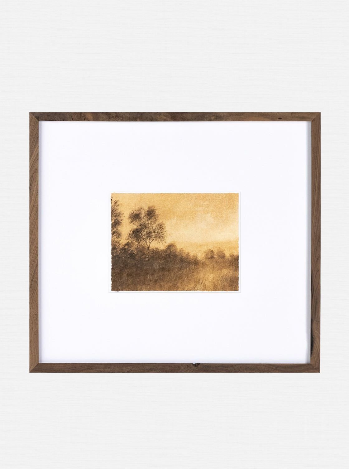 Savanna III Landscape Framed Wall Art In Walnut Frame With Bronze Accents Inspired By Texas Hill Country Impressionism