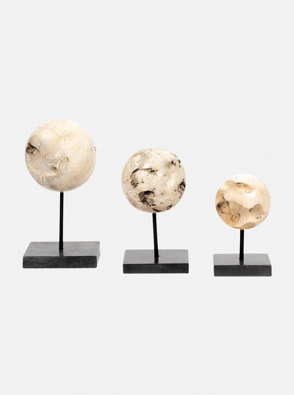 Sculptures en travertin | Ensemble de 3